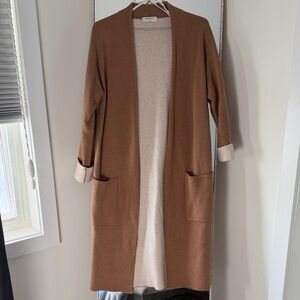 Babaton Tan Open Front Cardigan